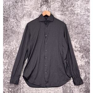Cesare Attolini Dress Shirt 41 / 16 Mens Gray Jersey Cotton Knit